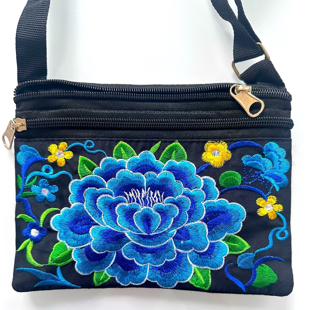 Floral Embroidered Crossbody Bag